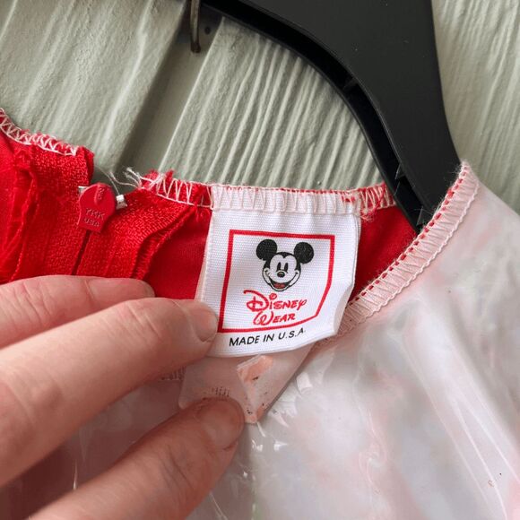 VTG 80s Disney Wear Minnie Mouse Adult Costume Dress M Polka Dot Made in USA - Picture 2 of 11